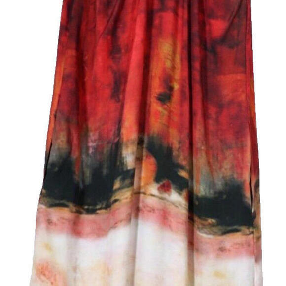 Iris Setlakwe Womens US6 Red Black Shift Tank Dress Crossback Tie Dye Scoop Neck - Picture 7 of 12